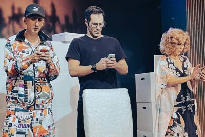 Imagen del espectáculo teatral 'Pisazo!' en el Teatro Lara