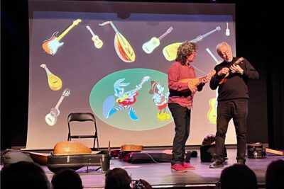 Enrike Solinís y Fernando Palacios en El Loco de la Guitarra, concierto de verano del Real Teatro de Retiro.