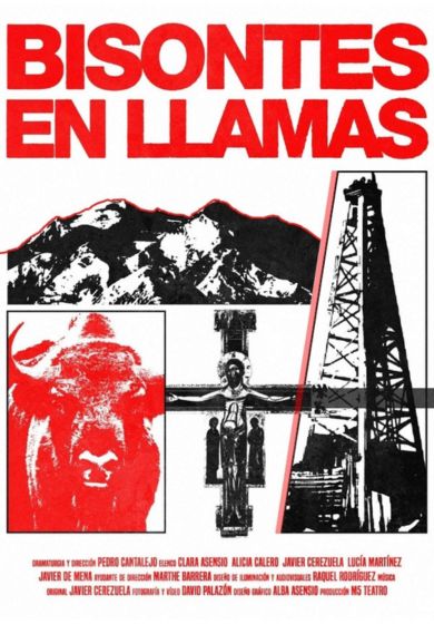 Bisontes en llamas