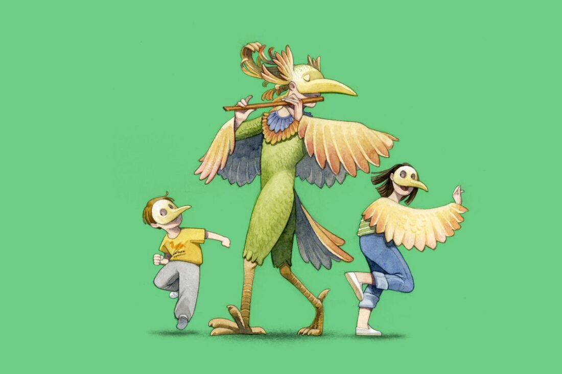 Detalle del cartel de La Flauta Mágica en el Real Teatro de Retiro.